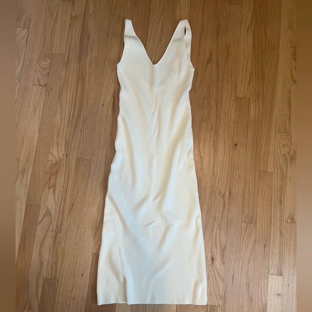 FP Beach Off White Ribbed Dress